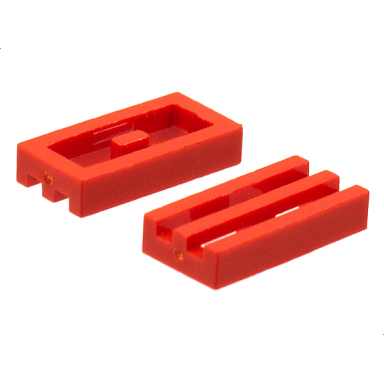 red tile modified 1 x 2 grille without bottom groove
