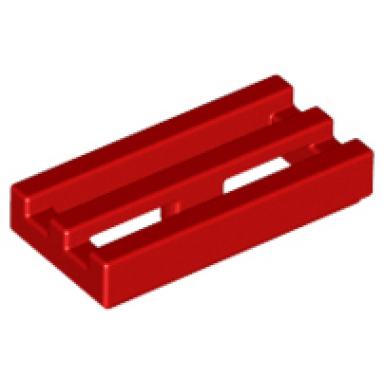 red tile modified 1 x 2 grille with bottom groove