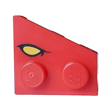 wedge plate 2 x 2 left with yellow eye with black eyelid pattern dungeons dragons red dragon
