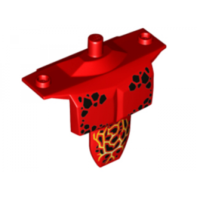 red large figure torso armor shoulder studs with black spots and orange veins pattern
