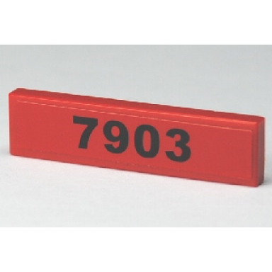 red tile 1 x 4 with black 7903 on red background pattern sticker - set 7903