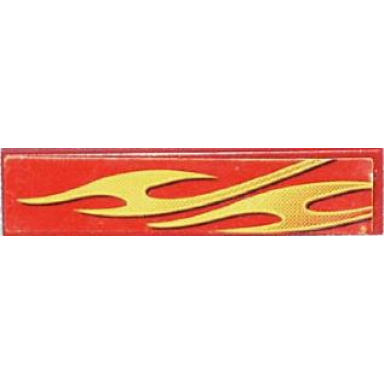 red tile 1 x 4 with yellow flames pattern model back right side sticker - set 8667