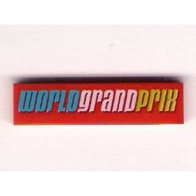 red tile 1 x 4 with world grand prix pattern