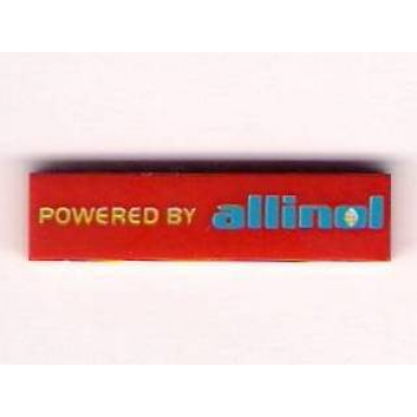 red tile 1 x 4 with powered by allinol pattern