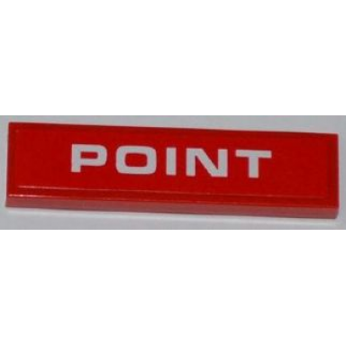 red tile 1 x 4 with white point on red background pattern sticker - set 8126