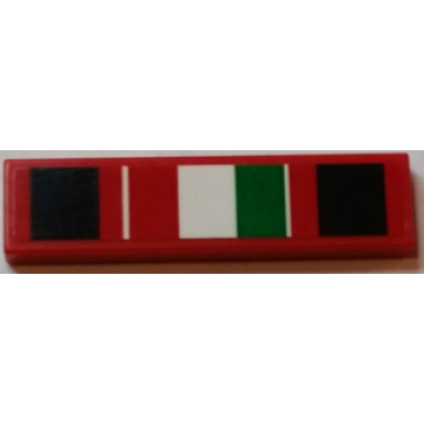 red tile 1 x 4 with italian flag and black squares on red background pattern sticker - set 75908
