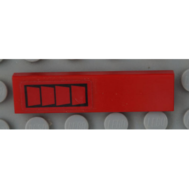 red tile 1 x 4 with vent on one end pattern sticker - set 60131