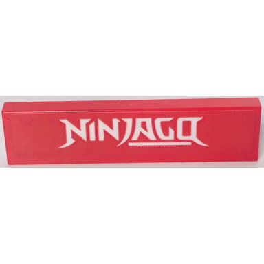 red tile 1 x 4 with white ninjago pattern sticker - set 40429