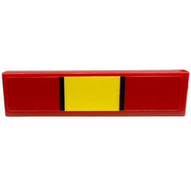 red tile 1 x 4 with black and yellow stripes pattern sticker - set 76914