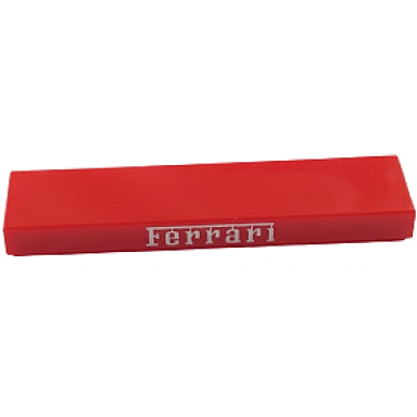 red tile 1 x 4 with silver ferrari logo pattern