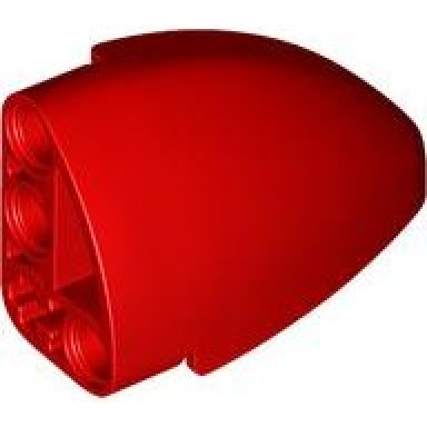 red technic panel curved 5 x 3 x 2 corner quarter ellipse left