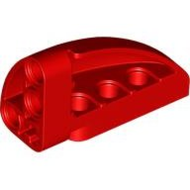 red technic panel curved 5 x 3 x 2 corner quarter ellipse right