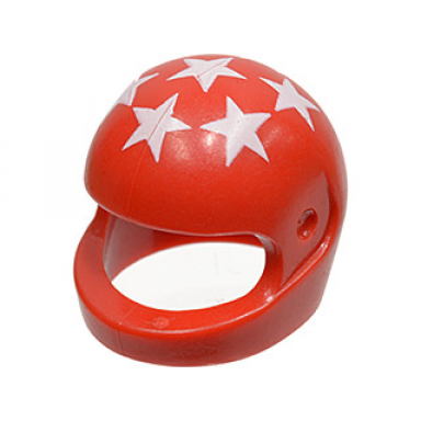red minifigure headgear helmet motorcycle standard with white stars pattern