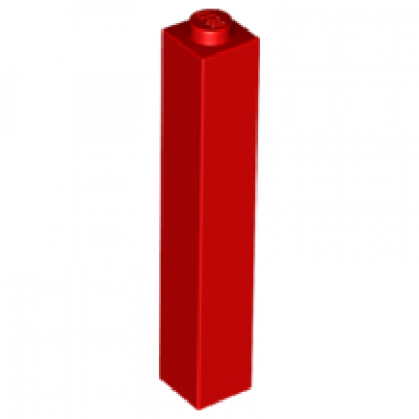 red brick 1 x 1 x 5 - solid stud