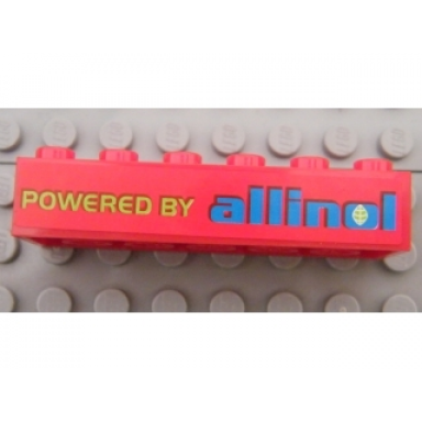 red brick 2 x 6 with powered by allinol pattern sticker - set 8484