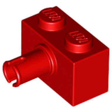 red brick modified 1 x 2 with pin