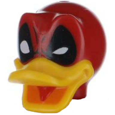 red minifigure head modified deadpool duck pattern