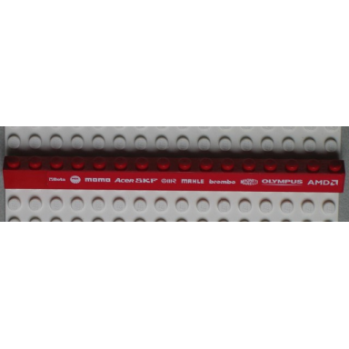red brick 1 x 16 with white beta ngk momo acer skf mahle brembo magneti marelli olympus and amd pattern sticker - set 8654