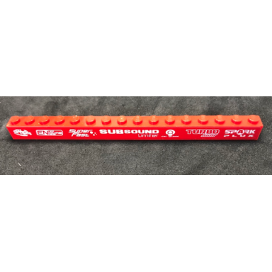 red brick 1 x 16 with sphere engyne super fast subsound limiter car glass turbo load and spark plux pattern sticker - set 8184