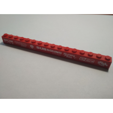 red brick 1 x 16 with spark plux turbo load car glass subsound limiter super fast engyne and sphere pattern sticker - set 8184
