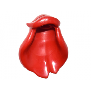 red minifigure hair female long full with bangs swept to right side