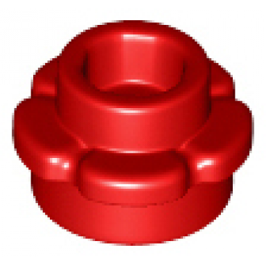 red plate round 1 x 1 with flower edge 5 petals
