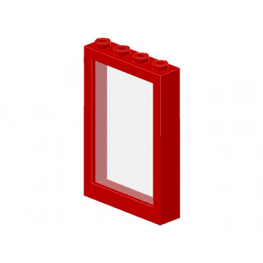 red window 1 x 4 x 5 with trans-clear glass 2493 2494