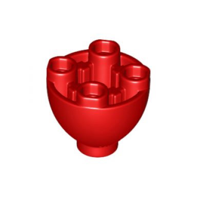 red brick round 2 x 2 dome bottom with studs