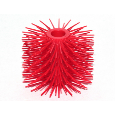 red vehicle brush