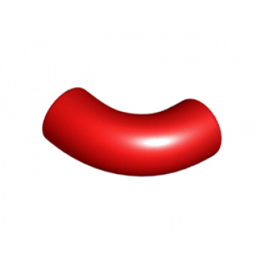 red brick round 1 x 1 d 90 degrees elbow macaroni - no stud - type 2 - axle hole