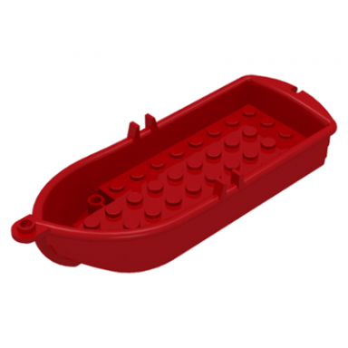red boat 14 x 5 x 2 with oarlocks and 2 hollow inside studs