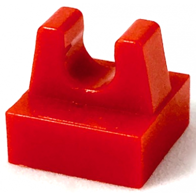 red tile modified 1 x 1 with clip