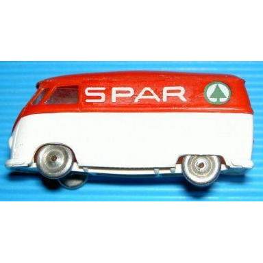 ho scale vw van with white base and white spar pattern