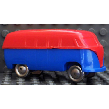 ho scale vw window van with blue base - completely colored top