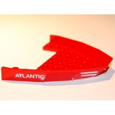 red boat bow top 8 x 10 x 1 with white atlantic and white stripes pattern on both sides stickers - set 6542