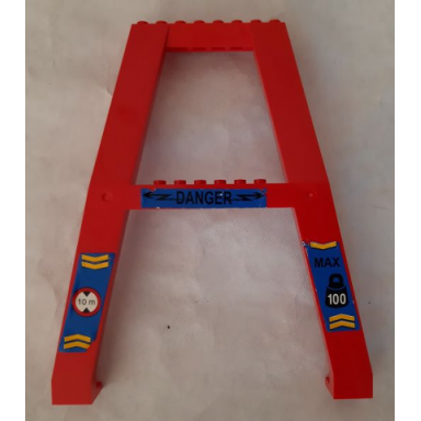 support crane stand double with danger max 100 and 10 m on blue background pattern stickers - set 4557