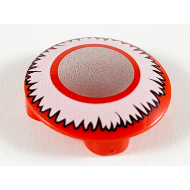 plate round 2 x 2 with rounded bottom boat stud with gold circle with white fringe pattern