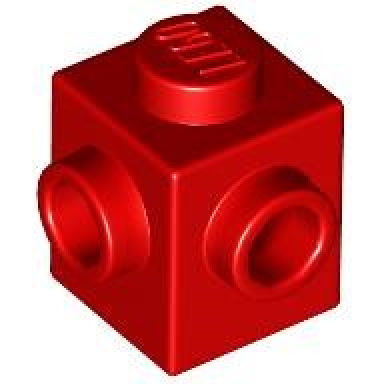 red brick modified 1 x 1 with studs on 2 sides adjacent