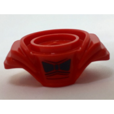 red minifigure armor breastplate with layered shoulder protection with black bow tie pattern