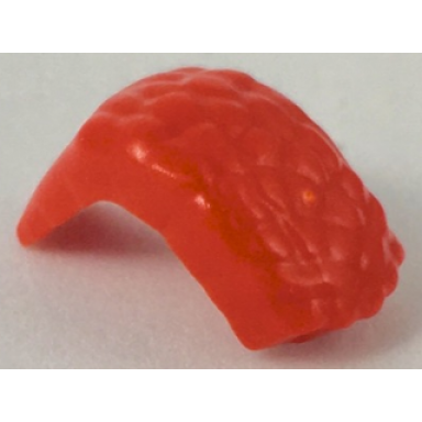 red minifigure hair wide mohawk with coiled texture