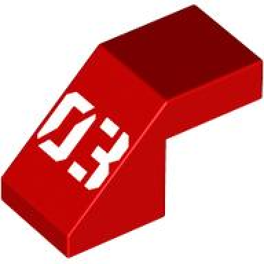 slope 45 2 x 1 with cutout without stud with white 03 pattern