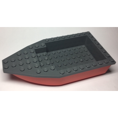 red boat hull unitary 16 x 8 with dark bluish gray top 28533 28535