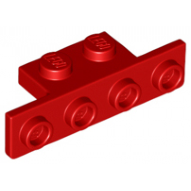 red bracket 1 x 2 - 1 x 4 with rounded corners at the bottom