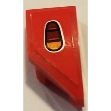red wedge 2 x 1 x 2 3 right with taillight pattern sticker - set 75894