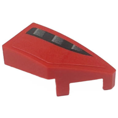 red wedge 2 x 1 x 2 3 right with black and dark silver air intake grille pattern sticker - set 76914