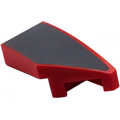 red wedge 2 x 1 x 2 3 right with dark bluish gray surface pattern