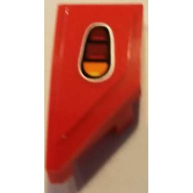 red wedge 2 x 1 x 2 3 left with taillight pattern sticker - set 75894