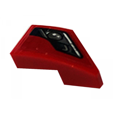 red wedge 2 x 1 x 2 3 left with car headlight pattern sticker - set 76895