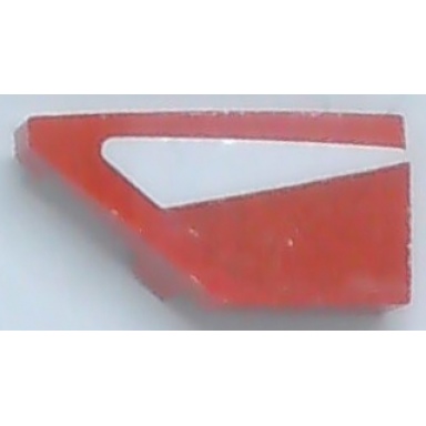 red wedge 2 x 1 x 2 3 left with tapered white stripe pattern sticker - set 75886