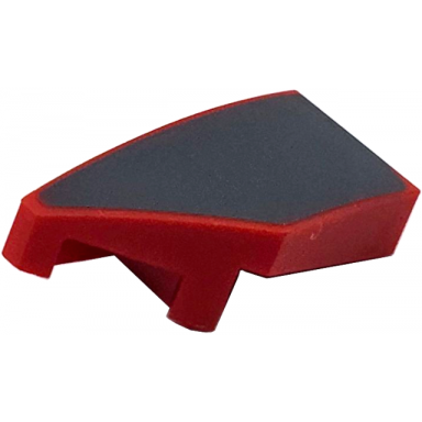red wedge 2 x 1 x 2 3 left with dark bluish gray surface pattern